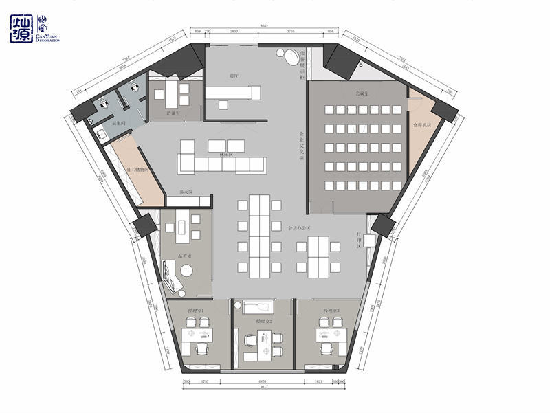 現(xiàn)代辦公室裝修設(shè)計(jì)平面圖—燦源裝飾 現(xiàn)代辦公室裝修設(shè)計(jì)平面圖—燦源裝飾