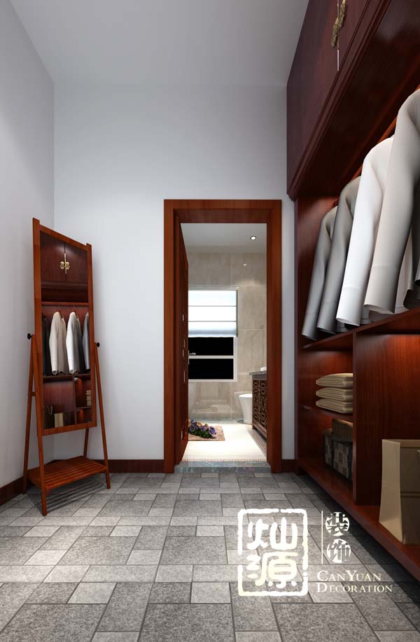 四合院別墅設(shè)計衣帽間實景圖