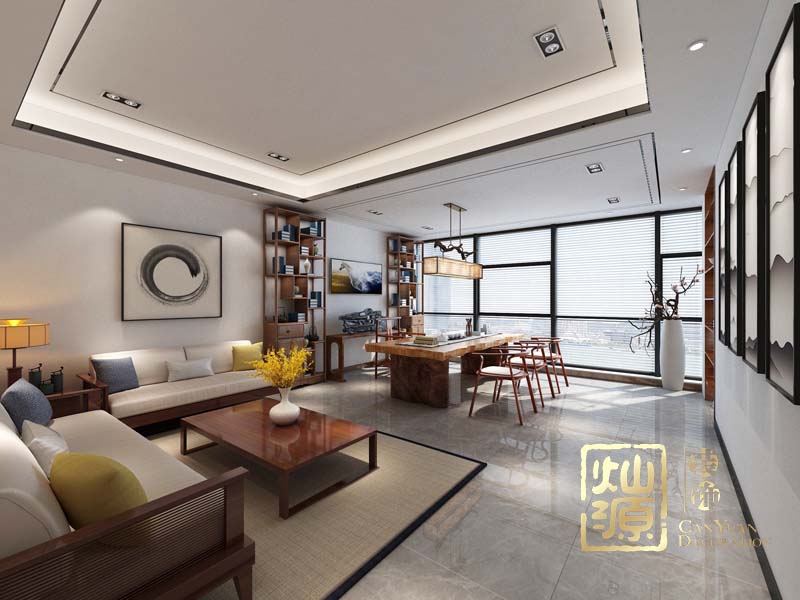 現(xiàn)代中式老總辦公室裝修 現(xiàn)代中式老總辦公室裝修